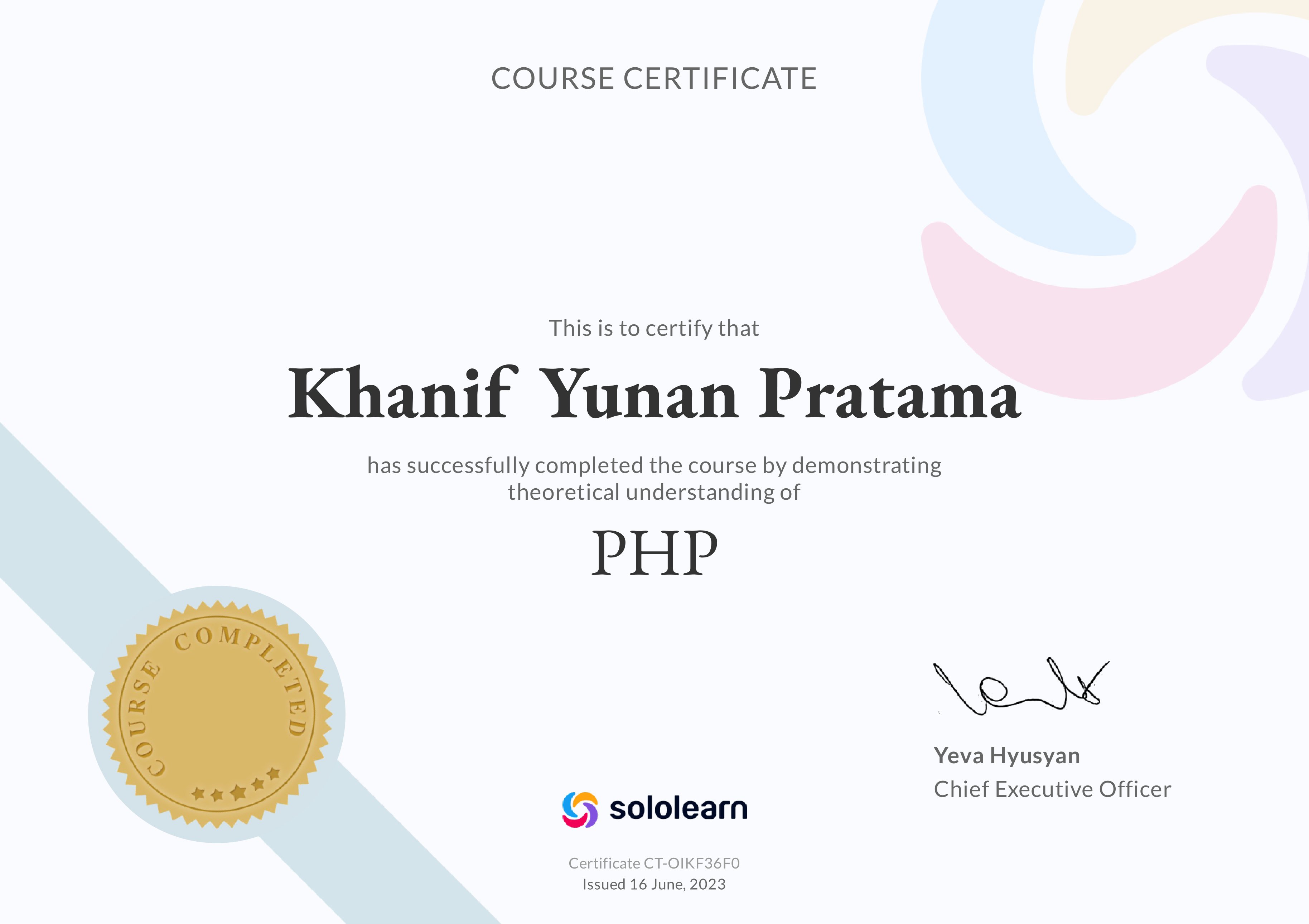 Certificate